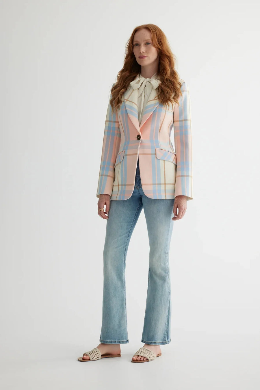 Single Button Blazer Trompet Sleeve-Iris Setlakwe-Tocca Finita