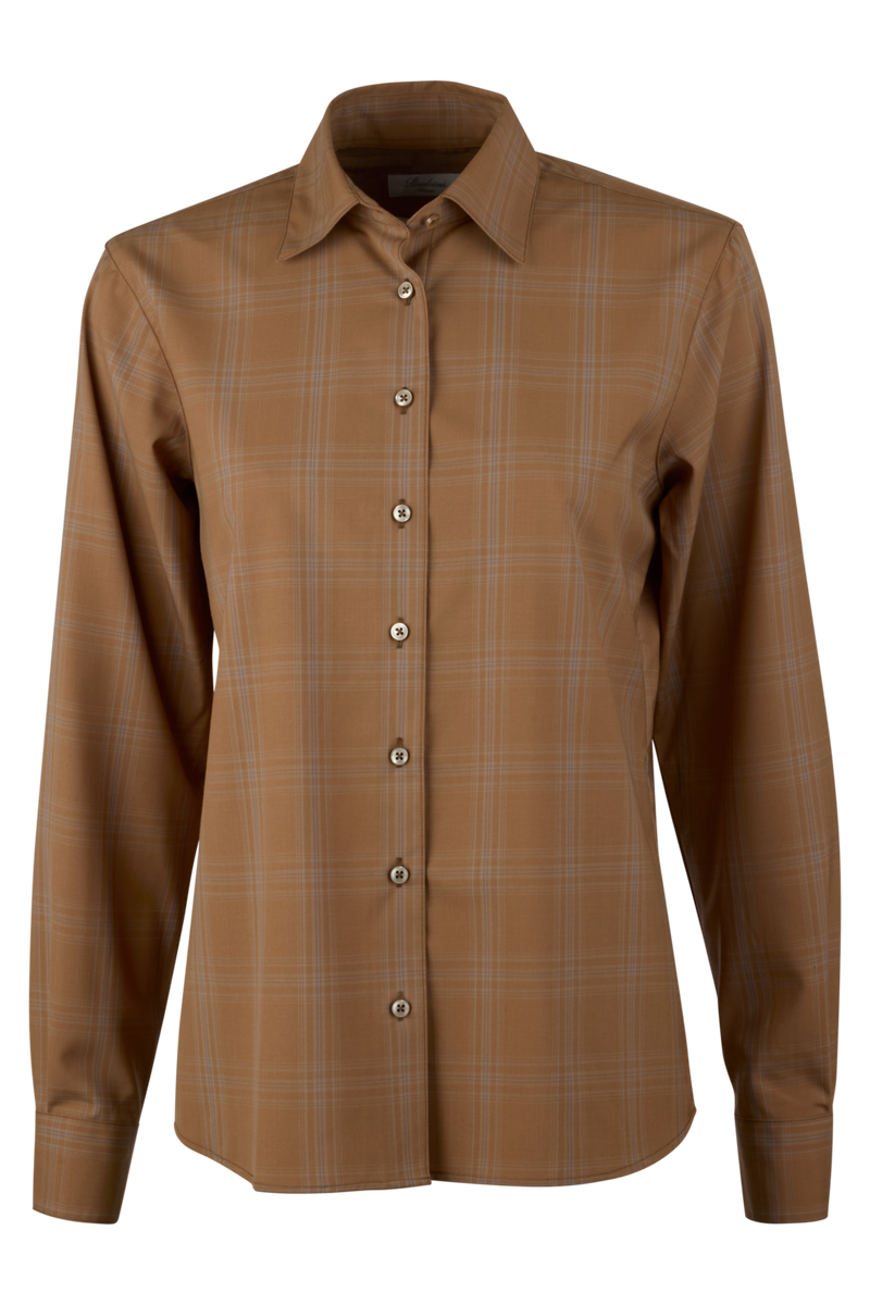 Siri Light brown Merino Wool Shirt-Stenstroms-Tocca Finita