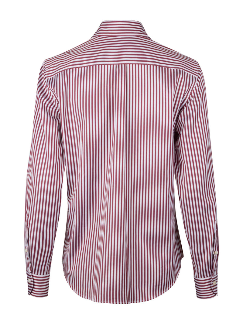 Siri Red Striped Stretch Shirt-Stenstroms-Tocca Finita