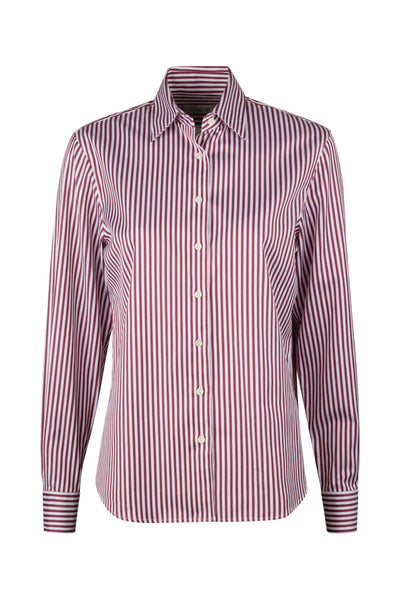 Siri Red Striped Stretch Shirt-Stenstroms-Tocca Finita