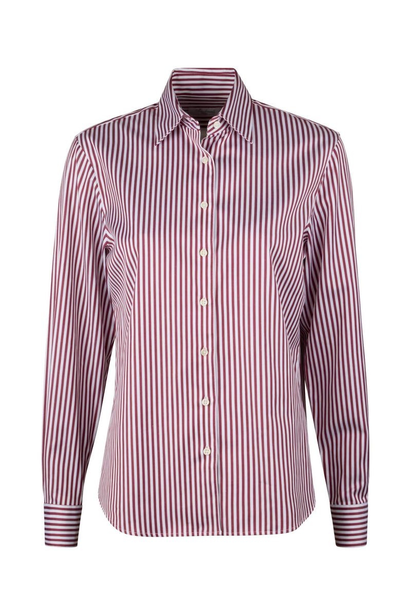 Siri Red Striped Stretch Shirt-Stenstroms-Tocca Finita