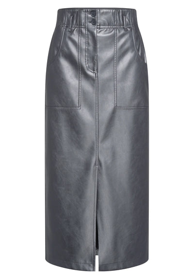 Skirt In Vegan Leather Charcoal Varied-Marc Aurel-Tocca Finita