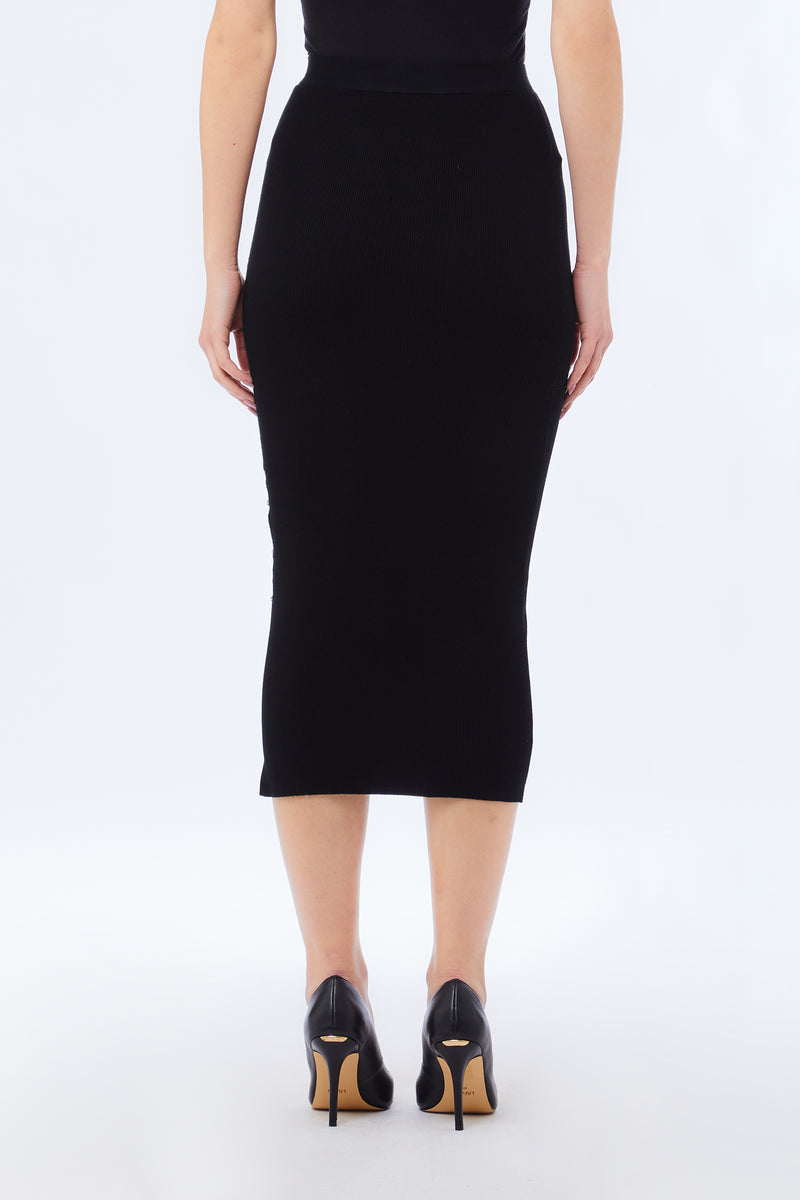 Skirt With Gemstones Black-Liu Jo-Tocca Finita