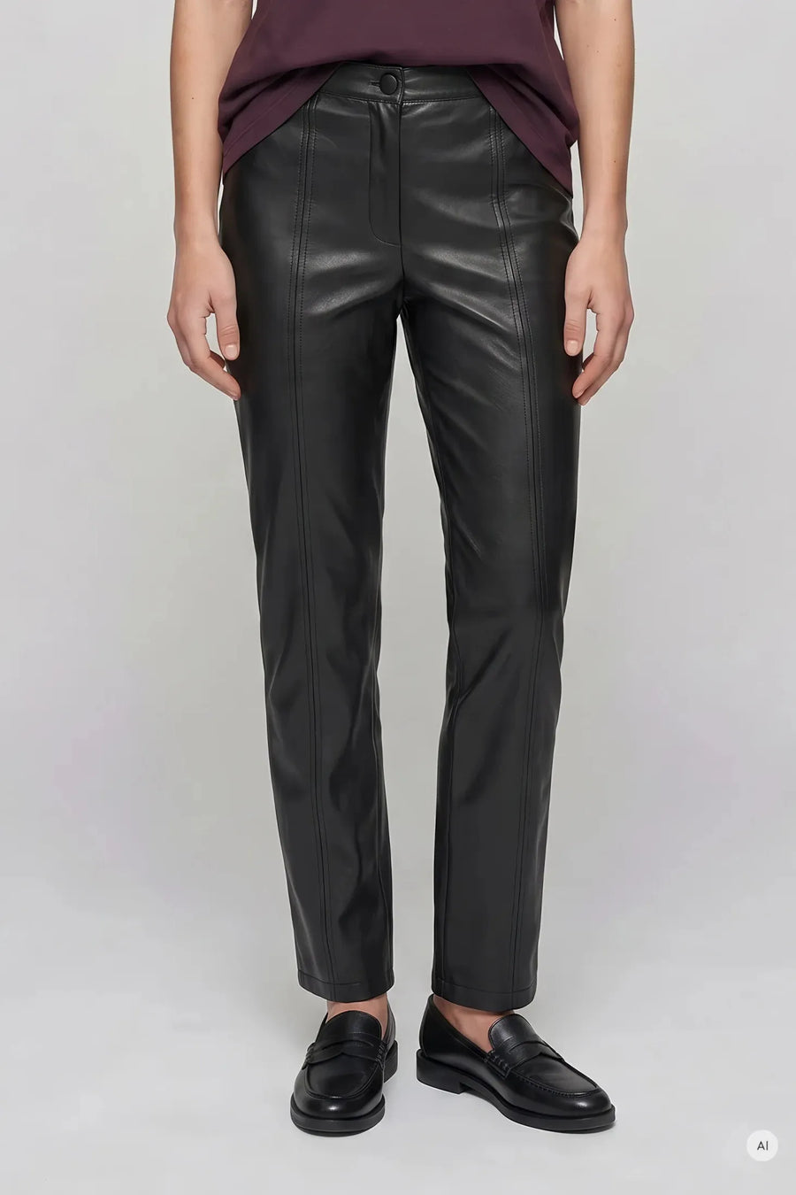 Slim-Fit Pants Made Of Faux Leather Black-Marc Aurel-Tocca Finita