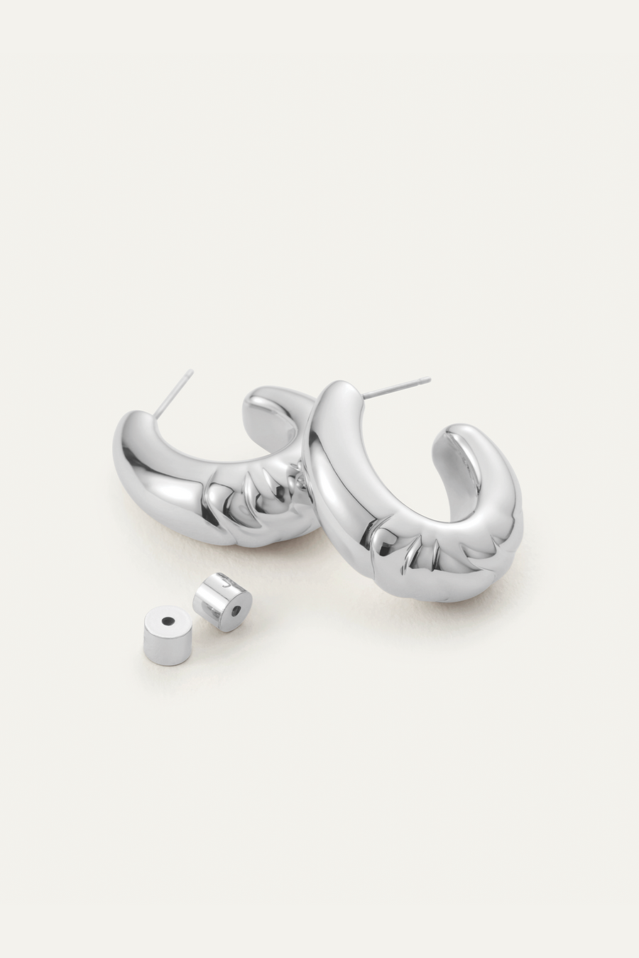 Slim Nelle Hoop Earrings Silver-Jenny Bird-Tocca Finita