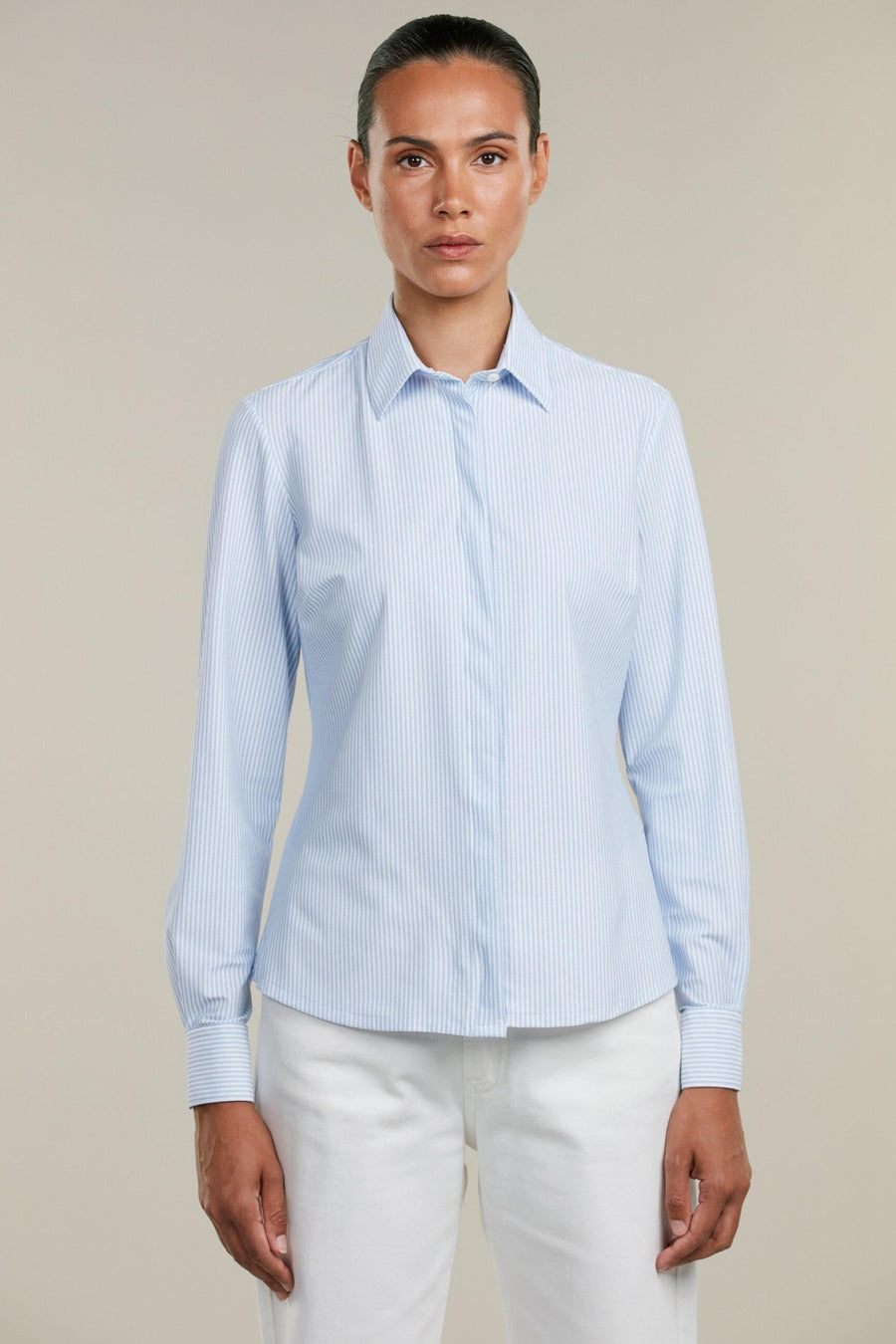 Sofie Blue Striped Active Stretch Shirt-Stenstroms-Tocca Finita