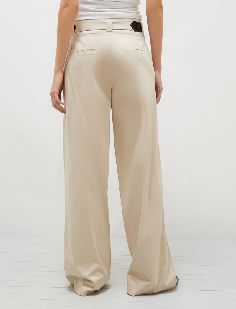 Soraia Stretch Satin Pant in Sand-Marella-Tocca Finita