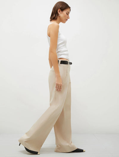 Soraia Stretch Satin Pant in Sand-Marella-Tocca Finita