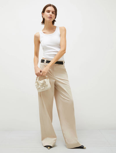 Soraia Stretch Satin Pant in Sand-Marella-Tocca Finita