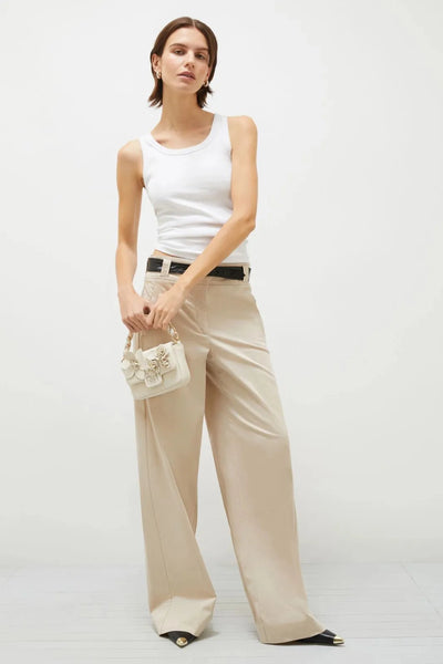 Soraia Stretch Satin Pant in Sand-Marella-Tocca Finita