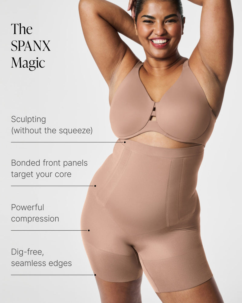SPANXsculpt™ OnCore High-Waisted Mid-Thigh Short Soft Nude - SPANX ...