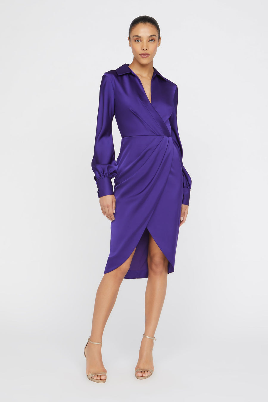 Steph Shirt Wrap Dress Empress Violet-Theia-Tocca Finita
