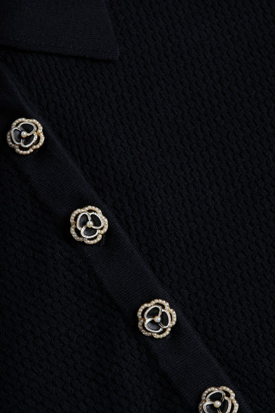 Sterling Jeweled Collar Sweater In Black-L'Agence-Tocca Finita