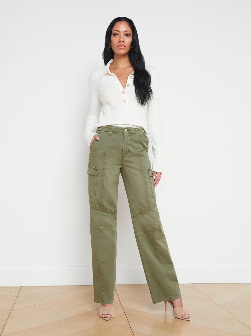 Sterling Jeweled Collar Sweater Ivory-L&