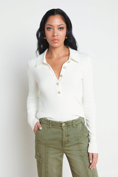 Sterling Jeweled Collar Sweater Ivory-L'Agence-Tocca Finita