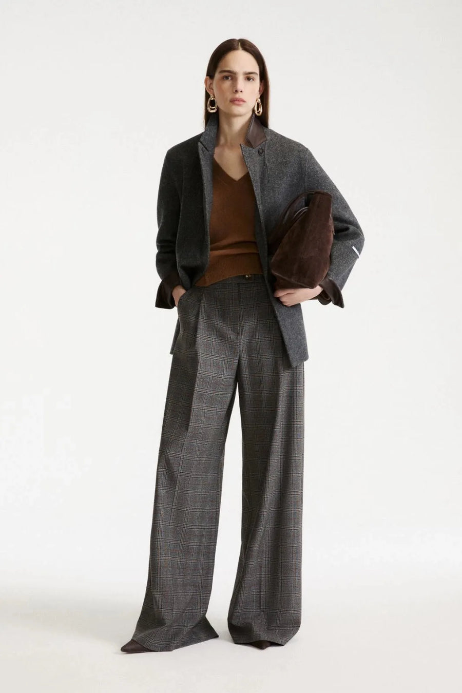 Straight-Leg Darted Trousers Grey-Marella-Tocca Finita