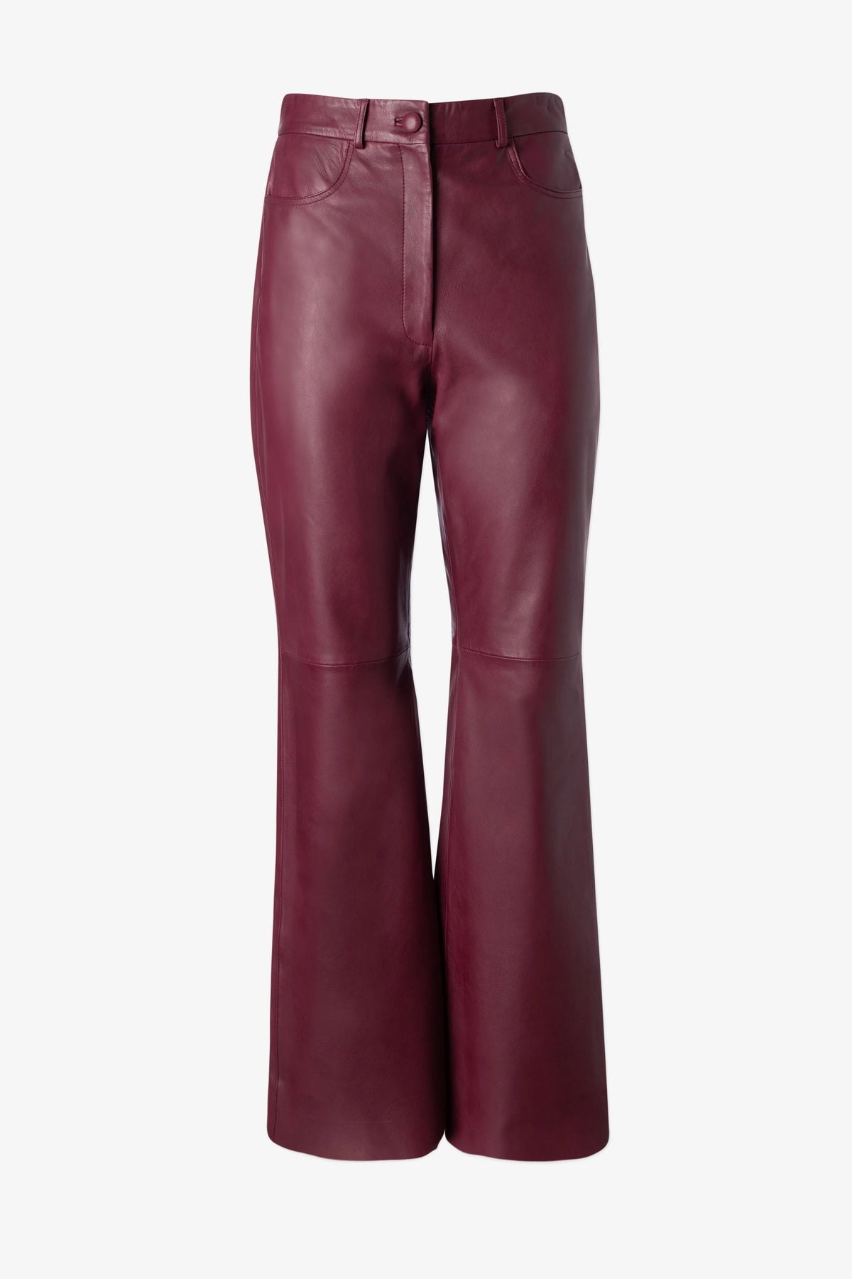 Straight Leg Leather Trousers Iris Setlakwe Wine 2