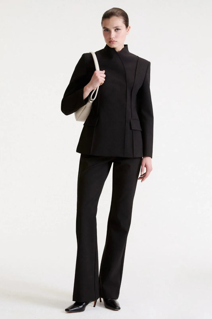 Stretch Mini-Flare Trousers Black-Marella-Tocca Finita