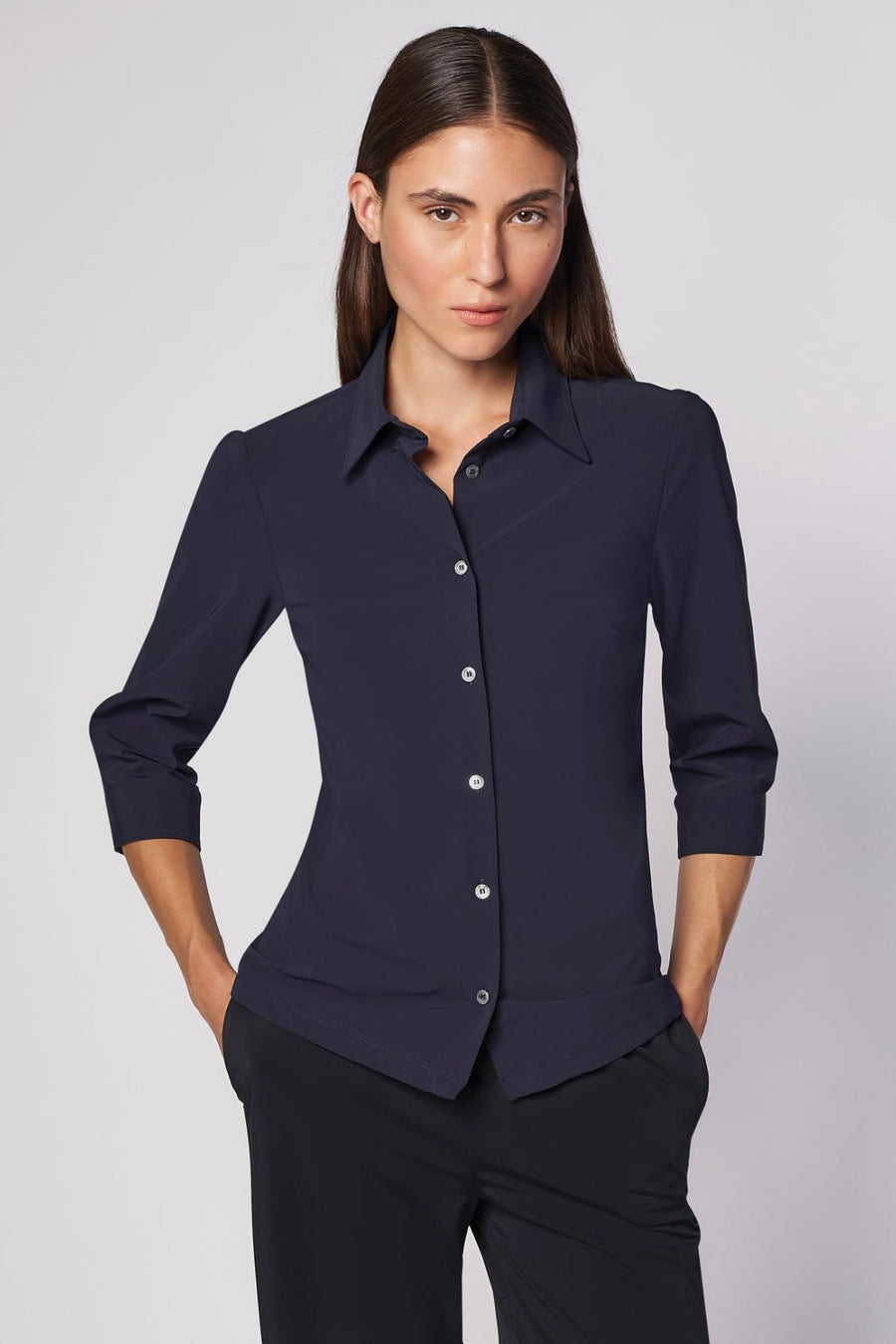 Stretch Shirt Cammino Sensitive Technical Jersey Navy-Comicetta Snob-Tocca Finita