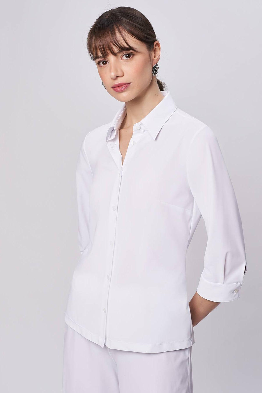 Stretch Shirt Cammino Sensitive Technical Jersey White-Comicetta Snob-Tocca Finita