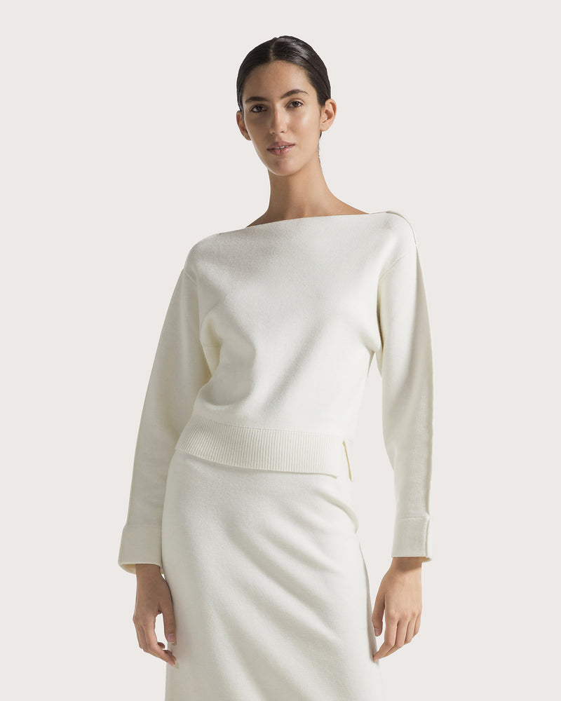 Stretch Wool Bateau Neckline-Seventy-Tocca Finita