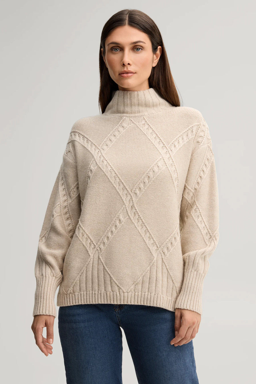 Structured Greige Wool-Blend Jumper With Cashmere-JOOP!-Tocca Finita