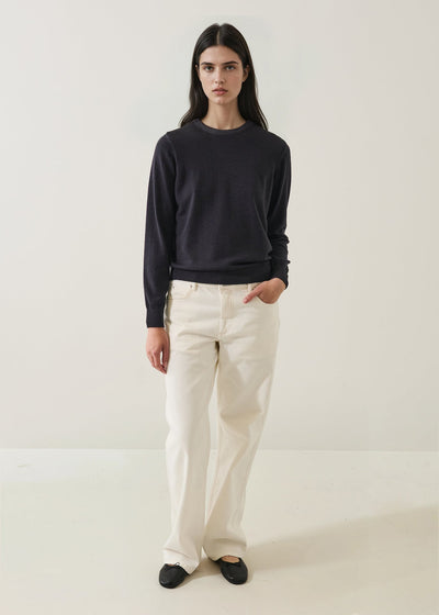 Superfine Merino Vintage Classic Crewneck Mountain-Patrick Assaraf-Tocca Finita