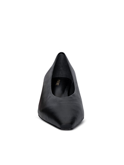 Suzanne Ballerina Flat Black Leather-L'Agence-Tocca Finita