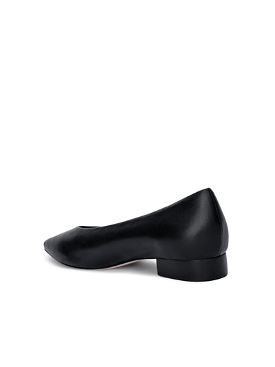 Suzanne Ballerina Flat Black Leather-L'Agence-Tocca Finita