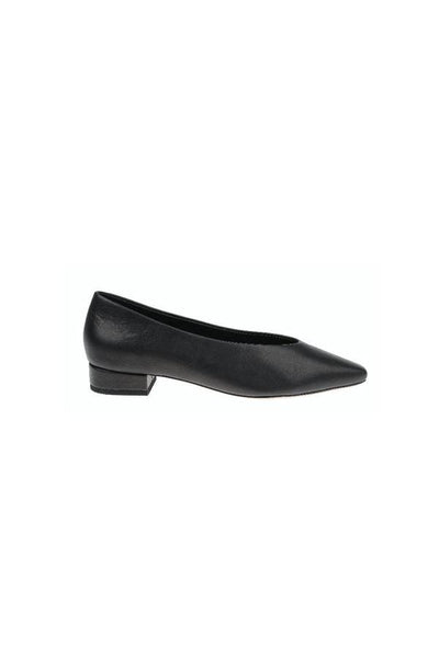 Suzanne Ballerina Heel Black Leather-L'Agence-Tocca Finita