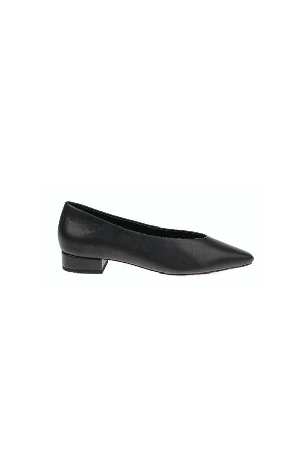 Suzanne Ballerina Heel Black Leather-L&