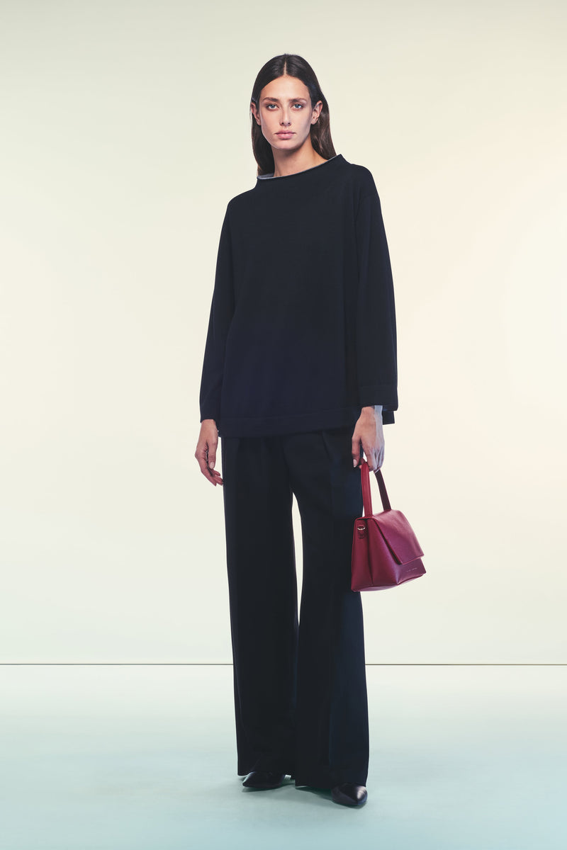 Sweater Astrid Black/Medium Grey-Liviana Conti-Tocca Finita
