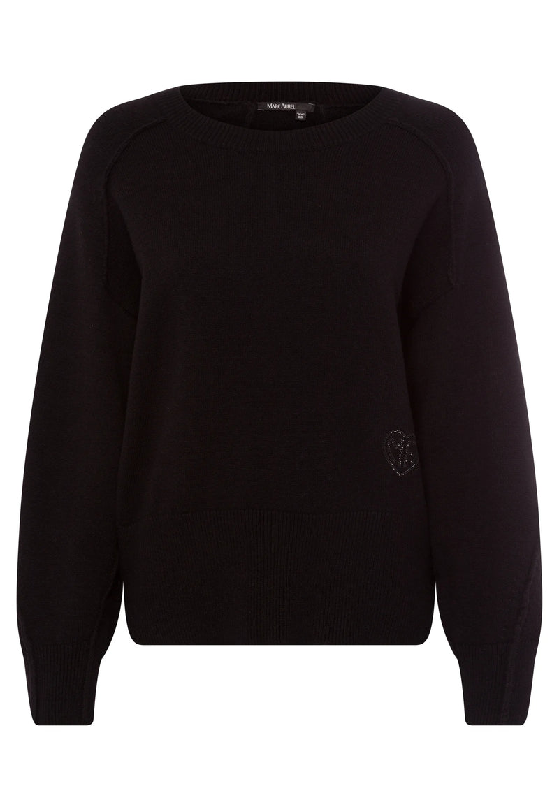 Sweatshirt-Style Sweater Black-Marc Aurel-Tocca Finita