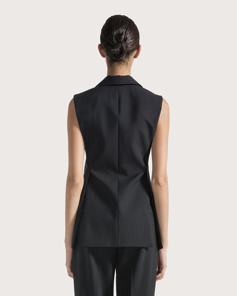 Tailored Vest In Cool Wool Black-Seventy-Tocca Finita