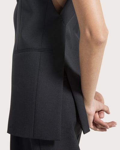 Tailored Vest In Cool Wool Black-Seventy-Tocca Finita