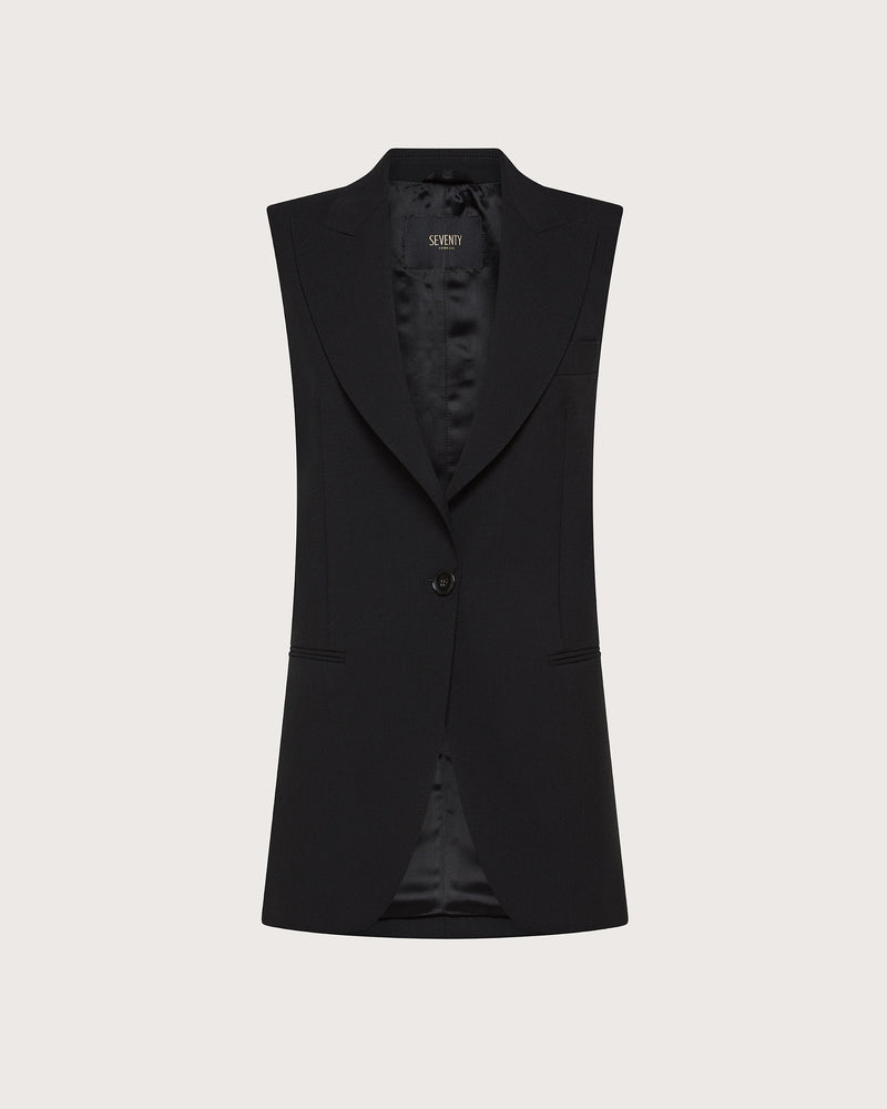 Tailored Vest In Cool Wool Black-Seventy-Tocca Finita