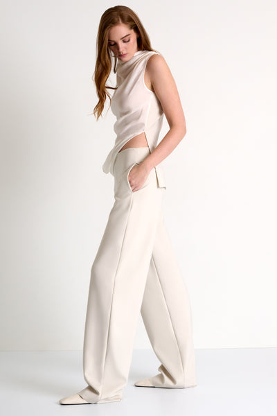 Tailored Wide-Leg Pants Beige-Shan-Tocca Finita