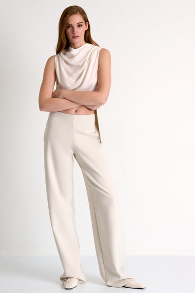 Tailored Wide-Leg Pants Beige-Shan-Tocca Finita