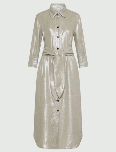 Talpa Linen Light Grey Dress-Marella-Tocca Finita