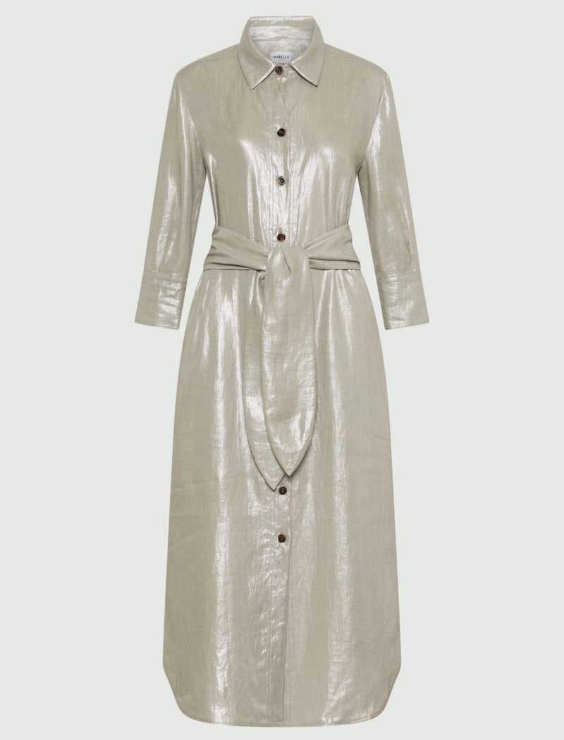 Talpa Linen Light Grey Dress-Marella-Tocca Finita