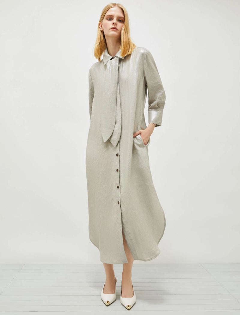 Talpa Linen Light Grey Dress-Marella-Tocca Finita