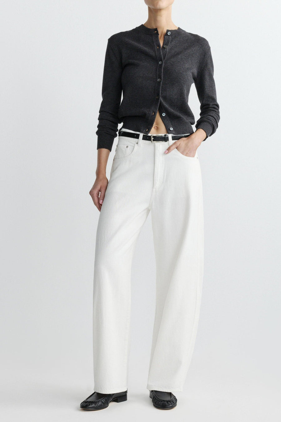 Taylor Relaxed Barrel High Rise 28" Jeans White Aura-DL1961-Tocca Finita