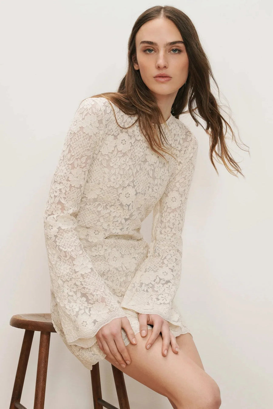 Teresia Lace Mini Dress Dove-Veronica Beard-Tocca Finita