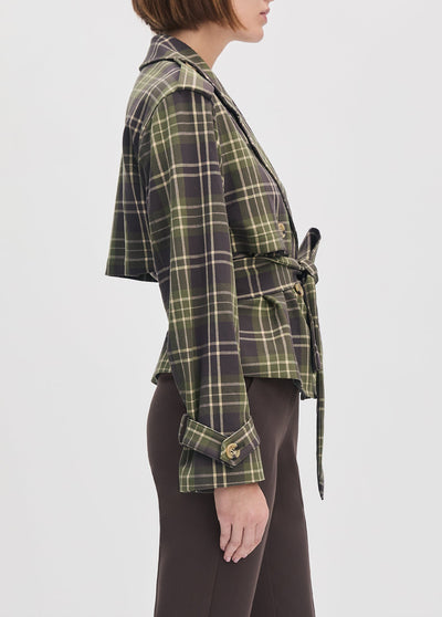 The Cropped Charles Trench Countryside Plaid-Favourite Daughter-Tocca Finita