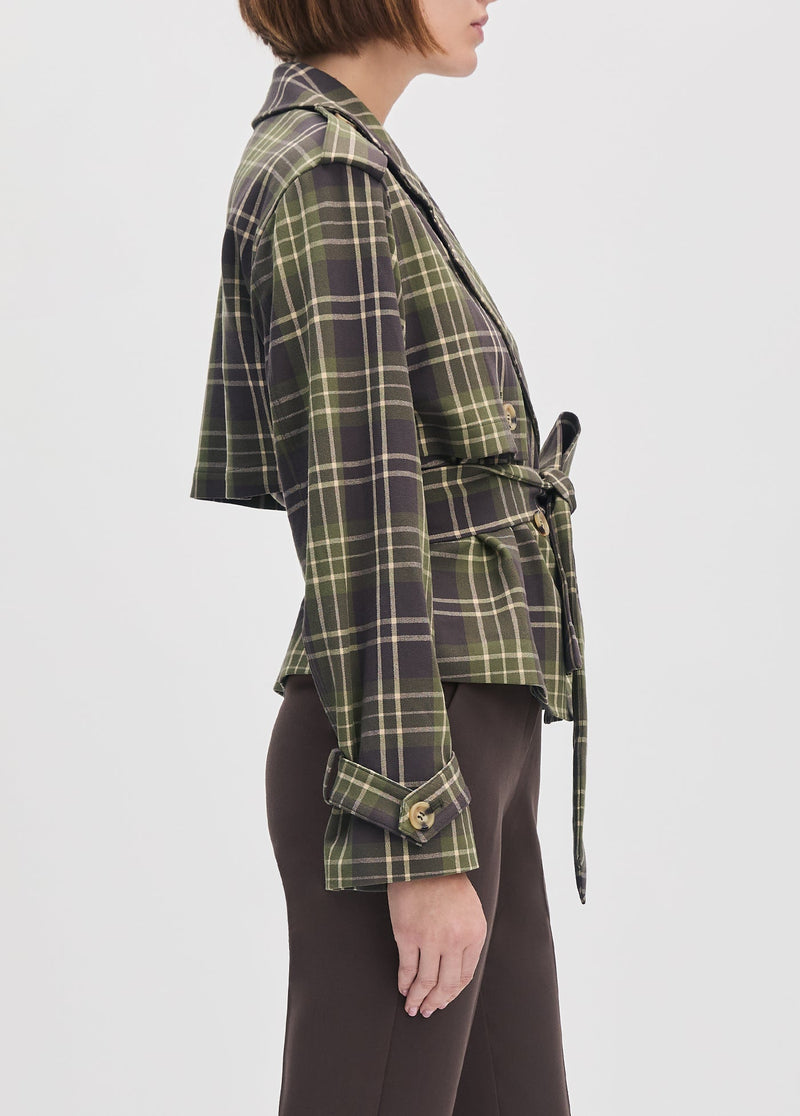The Cropped Charles Trench Countryside Plaid-Favourite Daughter-Tocca Finita
