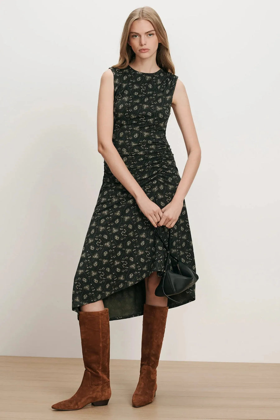 Theodora Sleeveless Midi Dress Black Multi-Veronica Beard-Tocca Finita
