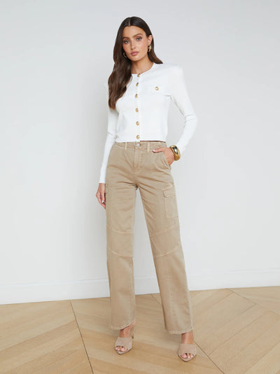 Toulouse Cardigan in White-L'Agence-Tocca Finita