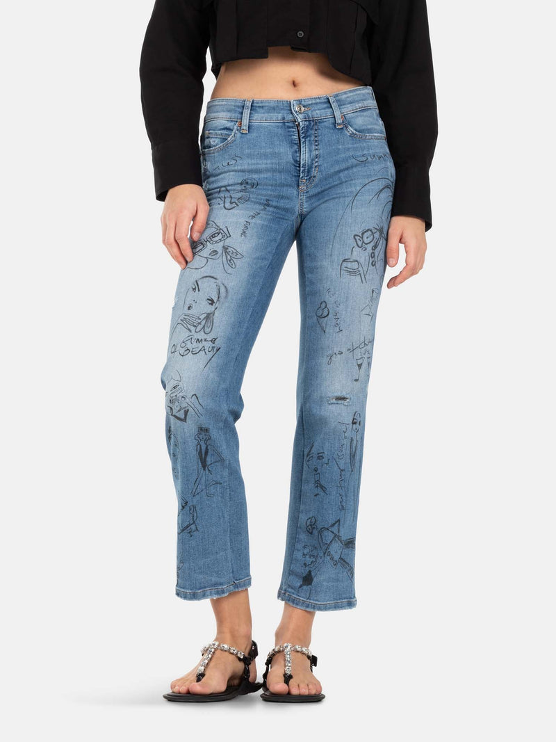 Paris Straight Ankle Jean in Summer Vibes