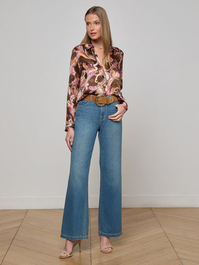 Tyler Silk Blouse Abstract Paisley-L'Agence-Tocca Finita