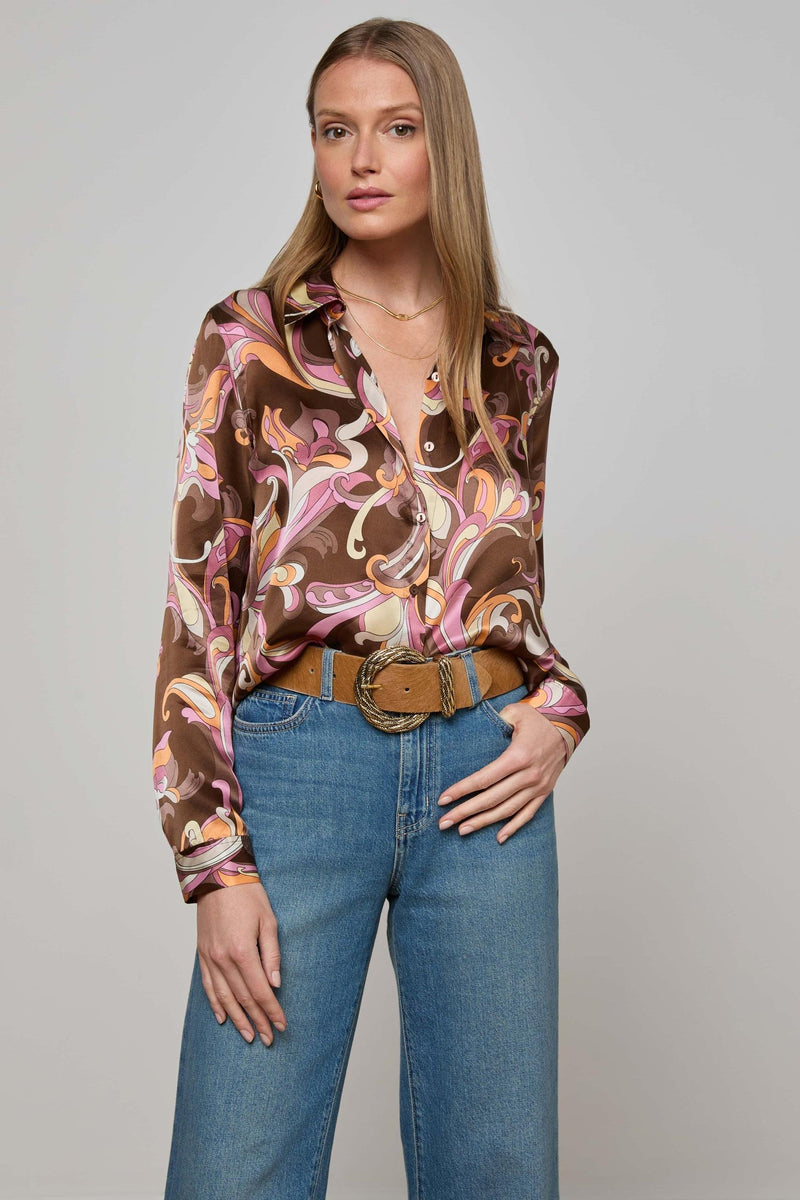 Tyler Silk Blouse Abstract Paisley-L&